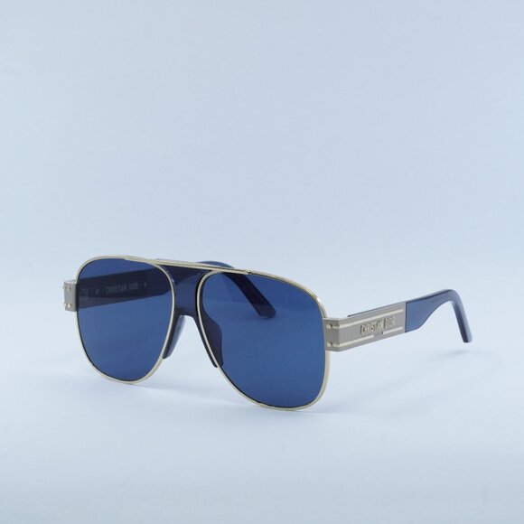 Dior DIORSIGNATURE A3U B0B0 Sunglasses Gold Aviator Frame, Blue Lenses main image 7